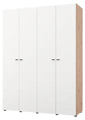 Produktbild von Soris - Großer Kleiderschrank, Weiß, 155x208h cm, 4 Einlegeböden