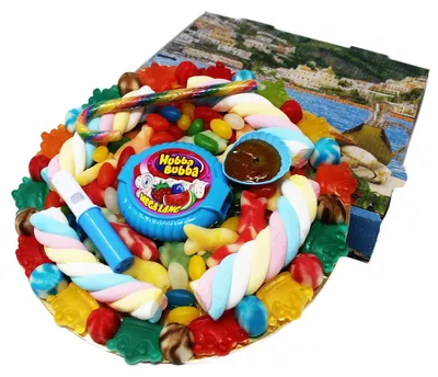 Produktbild von Fruchtgummi süße Einschulungspizza für Boys im Pizzakarton 500g