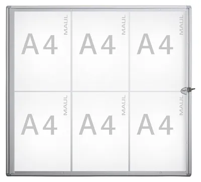 Image de MAUL Vitrine d'affichage MAULextraslim format paysage 6 x A4 Aluminium 3.1 x 71 x 65.1 cm argenté