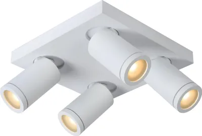 Produktbild von Badezimmerlampe Aluminium verstellbar 24 cm breit IP44 Weiß GU10 4-flammig quadratisch 320 lm Modern