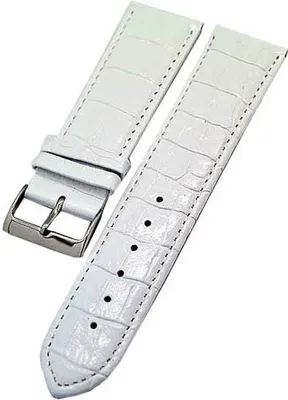 Produktbild von Uhrenarmband Kalbleder WEISS 24mm mit Alligator-Struktur NEU