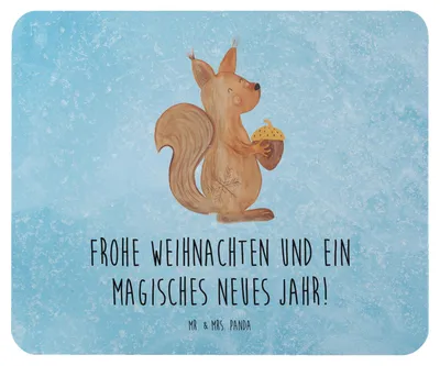Produktbild von Mr. & Mrs. Panda Mouse Pad Eichhörnchen Weihnachten - Eisblau - Geschenk, Mousepad, Vogel, Mauspad, Frohe, computer, Neujahr, Weihnachtsgruß, pc, Weihnachtsmotiv