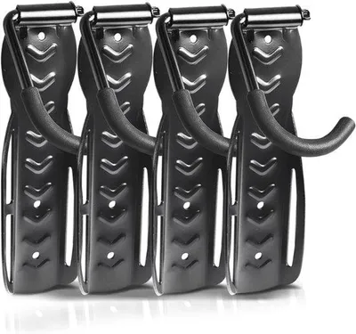 Produktbild von Famanu Fahrradhalter Set 4 Stahlhaken - Wandmontage für Garage oder Keller