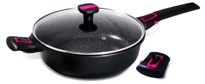 Schmorpfanne 28 cm, geschmiedetes Aluminium, schwarz, Antihaftbeschichtung