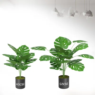 Obrázek produktu pro UISEBRT 65cm umělá rostlina s květináčem Umělá rostlina Malá rostlina Monstera pro venkovní obývací pokoj Balkon Ložnice Dekorace do pokoje