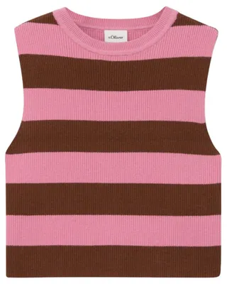 Immagine prodotto di Gilet in maglia per bambine s.Oliver Junior – Vestibilità slim, modello corto, con motivo a righe
