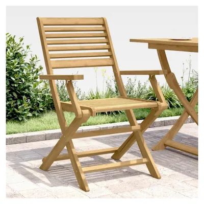 Produktbild von Klappbare Gartenstühle 2 Stück 54,5 x 61,5 x 86,5 cm aus massivem Akazienholz