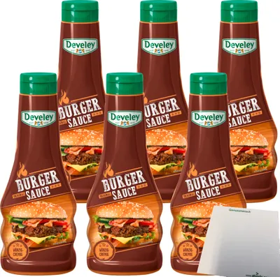 Produktbild von Develey Burger Sauce das Original würzig cremig 6er Pack (6x250ml Flasche) + usy Block