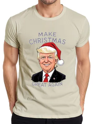 Zdjęcie produktu dla Koszulka męska MAKE CHRISTMAS GREAT AGAIN Christmas Cartoon Patriotic USA, Nature, XL