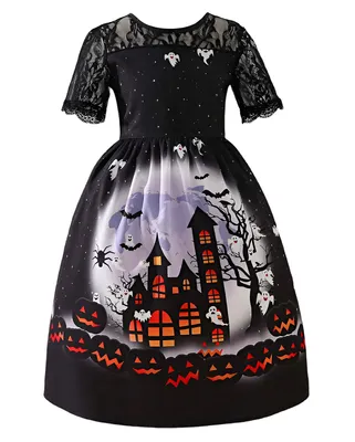 Imagen del producto de Vestido  con encaje para niña, talla 134 - Ideal para Halloween
