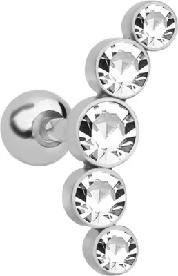 Produktbild von 1 Stück Damen Strass Knorpel Helix Tragus Ohrstecker Ohrring Piercing Schmuck-Weiß