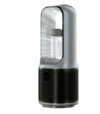 Produktbild von Rotorloser Tischventilator mit Akku,4000 mAh,Grau,Ohne Rotorblätter,60° Oszillation,9 Geschwindigkeiten,Nachtlicht,9h Timer,für Schlafzimmer