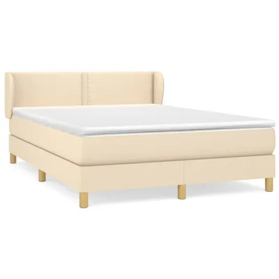 Produktbild von vidaXL Boxspringbett mit Matratze Creme 140x190 cm Stoff