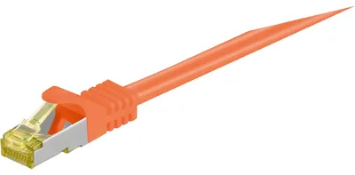 Immagine prodotto di Goobay 91615 Cavo patch RJ45 CAT 6A S/FTP (PiMF), 500 MHz con cavo CAT 7 grezzo, arancione, 3 m - LSZH senza alogeni, rame, connettore RJ45 (CAT 6A)