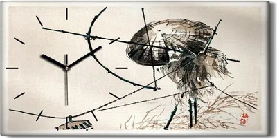 Produktbild von Dekor Leinwand Uhr Wandbilder 60x30 Malerei Asiatische Abstrakte Kunst - schwarze Hände