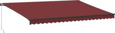A red awning is shown against a white background.