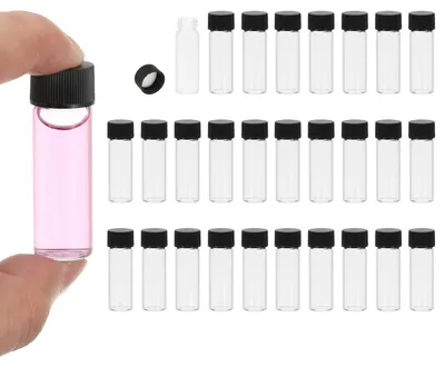 28x 4 ml Glasfläschchen mit Schraubdeckel, durchsichtig