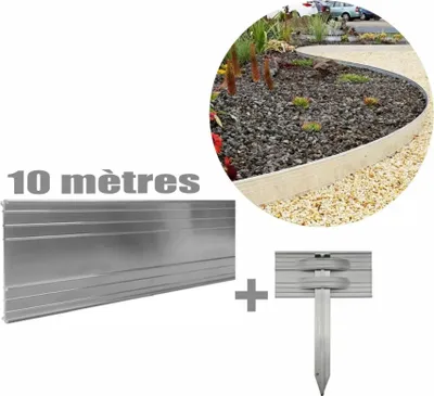 Produktbild von Set Ultra Starke Alu Rasenkanten 14cm x 200cm | Beeteinfassung | Beetumrandung | Beetbegrenzungen