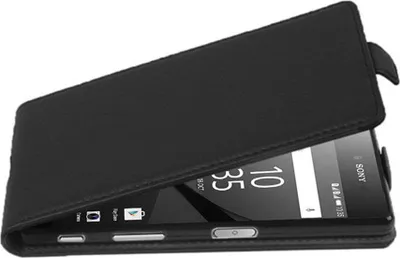 Image de Cadorabo Housse de protection pour Sony Xperia Z5 PREMIUM Housse en noir Flip Etui Housse de téléphone portable Case Cover similicuir
