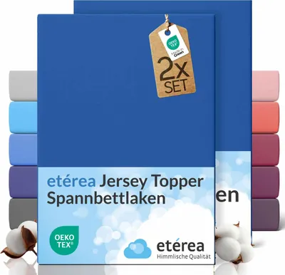 Obrázok produktu pre etérea Jersey napínacie prestieradlo bavlna 180x200 - 200x200 cm