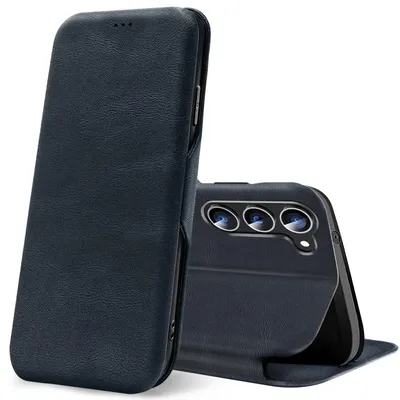 Produktbild von Conie Retro Klapp Tasche für Samsung Galaxy S25 Kartenfach Hülle Rundumschutz in Blau