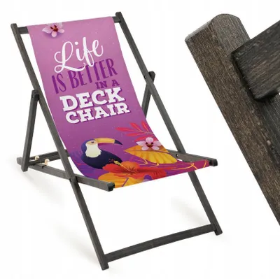 Klappbarer Gartenliegestuhl „Life Is Better In A Deck Chair“ – leichte Campingliege für Garten