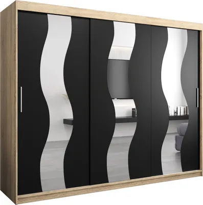 Produktbild von Kleiderschrank, Schiebetürenschrank Schlafzimmer, Schrank mit Spiegel SEWILLA 250 cm