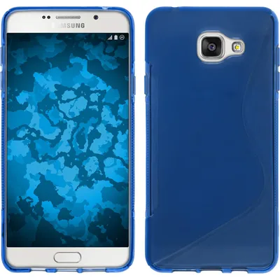 Produktbild von PhoneNatic Case kompatibel mit Samsung Galaxy A7 (2016) A710 - blau Silikon Hülle S-Style + 2 Schutzfolien