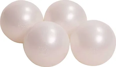 Obrázek produktu pro MeowBaby plastové míčky do koupele 7 cm, dětské plastové míčky na hraní, 50 kusů: perleťově bílé