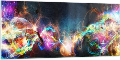 Produktbild von Bilder auf glas - Abstraktion modern - 120x50cm - Glasbilder - Wandbilder - Kunstdruck - zum Aufhängen bereit - Wanddekoration aus Glas - Glas Bilder - Wandbild auf Glas - Einteilig - GAB120x50-3512