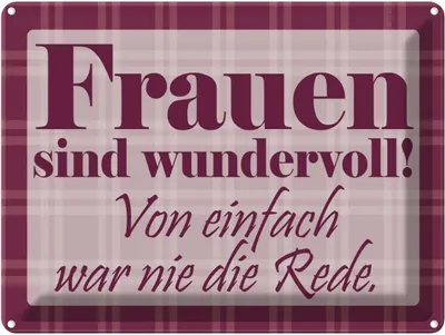 Produktbild von vianmo Blechschild 30x40 cm Frauen sind wundervoll Spruch Zitat