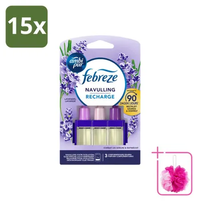 Imagen del producto de 15 unidades de recambios Ambi Pur 3Volution, aroma lavanda, 20 ml - Paquete ahorro