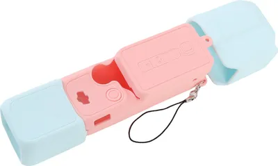 Productafbeelding van Siliconen cameratas voor de Pocket 3, met schermbescherming, lensbescherming en handgreepbescherming, stofbestendige hoes, roze-blauw