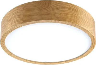 Image de Plafonnier en chêne avec verre blanc KANTE 14-421