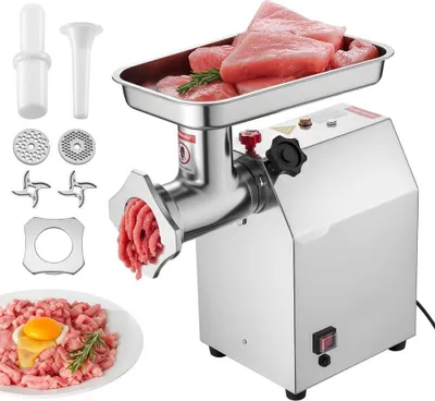 Produktbild von Kommerzieller Elektrischer Fleischwolf 4,17 kg/Min - Professionelle Wurstmaschine für Küche - Hochleistung Fleischverarbeitung