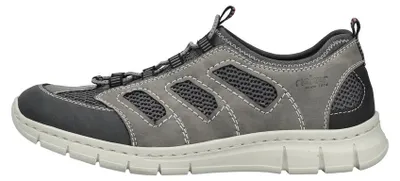 Productafbeelding van Rieker heren slippers, lichtgewicht met open gaaspatroon, grijs, maat 43