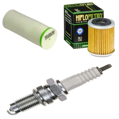 Image de Kit d'entretien pour Yamaha YFM 350 R 2007-2013 : filtre à air, filtre à huile, bougie d'allumage de pamoto - Neuf