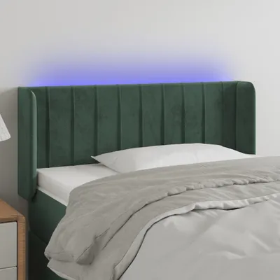 Produktbild von Cloris Designermöbel LED Kopfteil Dunkelgrün 103x16x78/88 cm Samt 2024 Neu