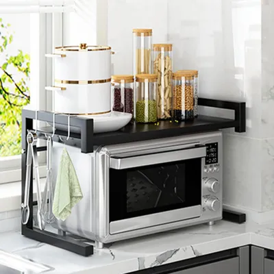 Productafbeelding van Omgoods - Verstelbaar Magnetronrek voor Keuken met Uitbreidbare Plank