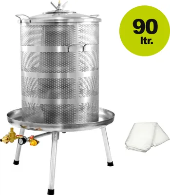 Produktbild von Fischer 90 Liter Edelstahl Obst Hydro Wasserdruck Beeren Maische Weinpresse INOX