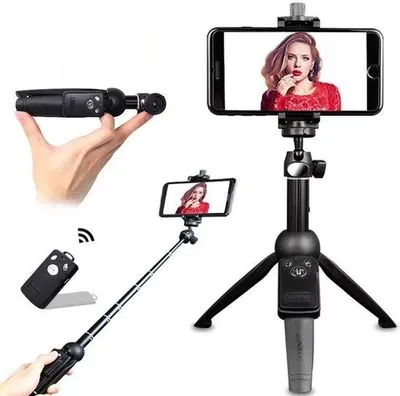 Obrázok produktu pre Prenosný statív pre samospúšť, 102 cm, prenosný, skladací, integrovaný, bezdrôtové diaľkové ovládanie