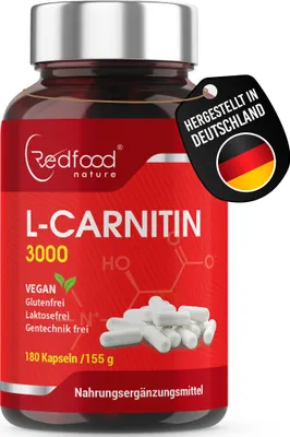 Obrázok produktu pre Redfood - L-karnitín 750 mg , 250 vegánskych kapsúl