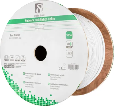 Obrázek produktu pro Deltaco TP-48GH, 305 m, Cat6, F/UTP (FTP), Bílá