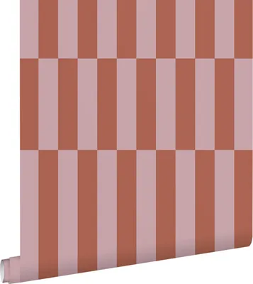 Produktbild von ESTAhome Tapete Streifen Terrakotta und Altrosa 53 cm x 10.05 m