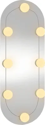 Obrázok produktu pre vidaXL Nástenné zrkadlo s LED svetlami 20x50 cm Sklenený ovál