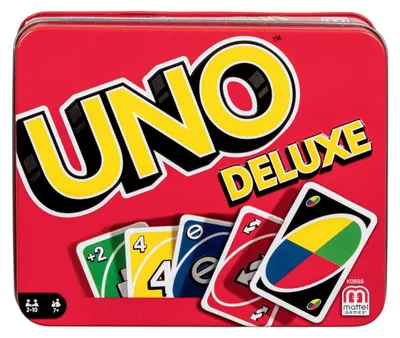 Produktbild von Mattel K0888 - UNO - Kartenspiel in Metall-Box, UNO Deluxe