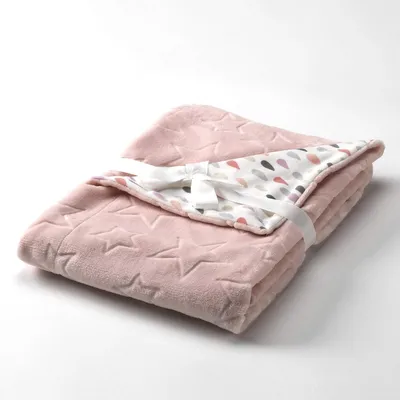 Image de Couverture pour bébé avec motif d'étoiles, couleur rose