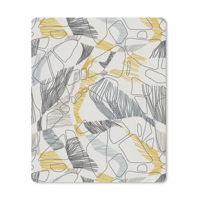 Produktbild von MuchoWow® Mauspad Mousepad Linienkunst - Dschungel - Muster - Gold 30x40 cm - Mousepads - Maus Mat - Pad - Mausunterlage - Mausmatten
