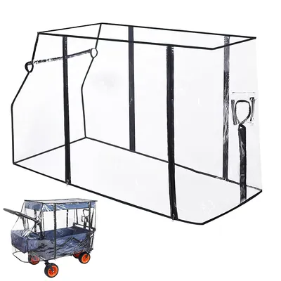 Produktbild von Wasserdichter Wagen Regenschutz, Schutzhülle Abdeckplane mit transparent, robust, staub- und winddicht, faltbar, leicht, PVC-Regenhülle