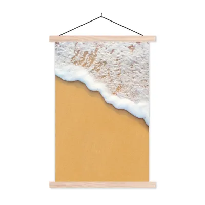 Produktbild von MuchoWow® Textilposter Strand - Wasser - Meer - Tropisch - Sommer 40x60 cm mit holzfarbenen Rahmen - Poster